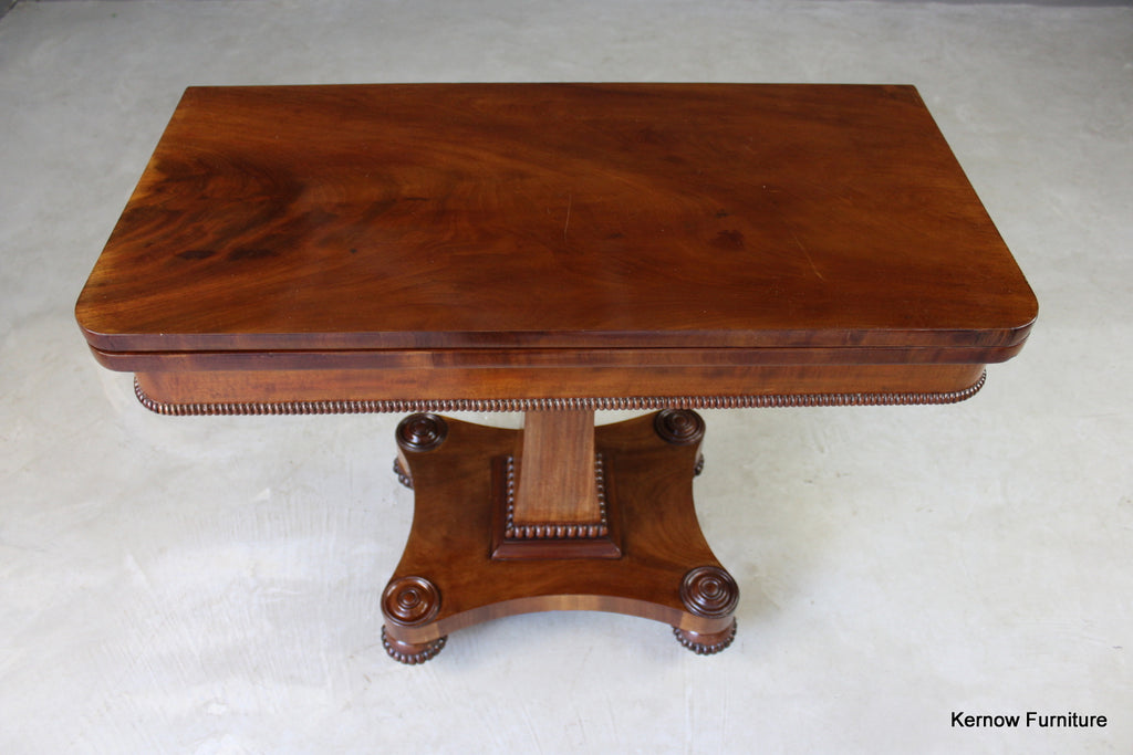 William IV Mahogany Card Table - Kernow Furniture