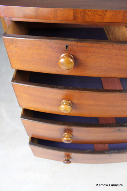 Antique Bow Front Chest of Drawers - Kernow Furniture