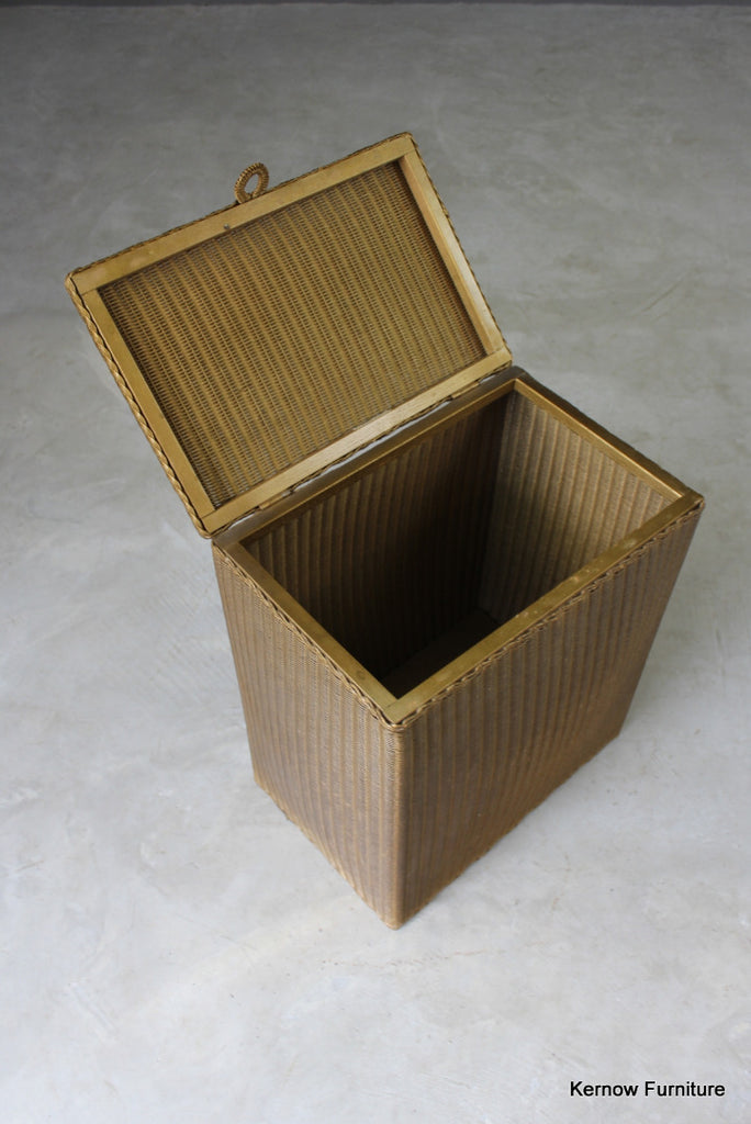 Lloyd Loom Lusty Gold Linen Basket - Kernow Furniture