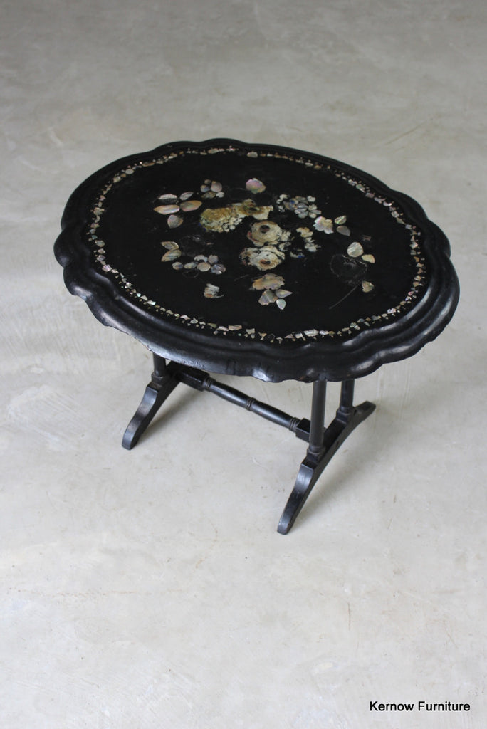 Mother of Pearl Papier Mache Side Table - Kernow Furniture