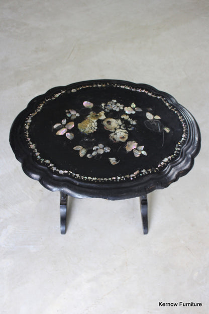 Mother of Pearl Papier Mache Side Table - Kernow Furniture