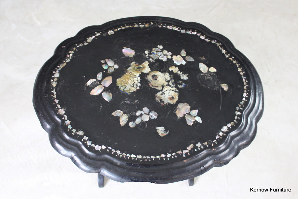 Mother of Pearl Papier Mache Side Table - Kernow Furniture