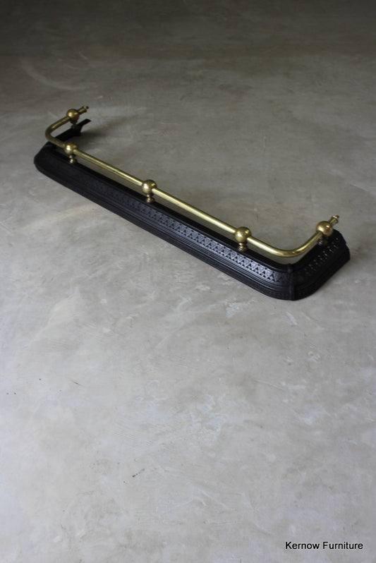 Cast Iron & Brass Fire Fender - Kernow Furniture