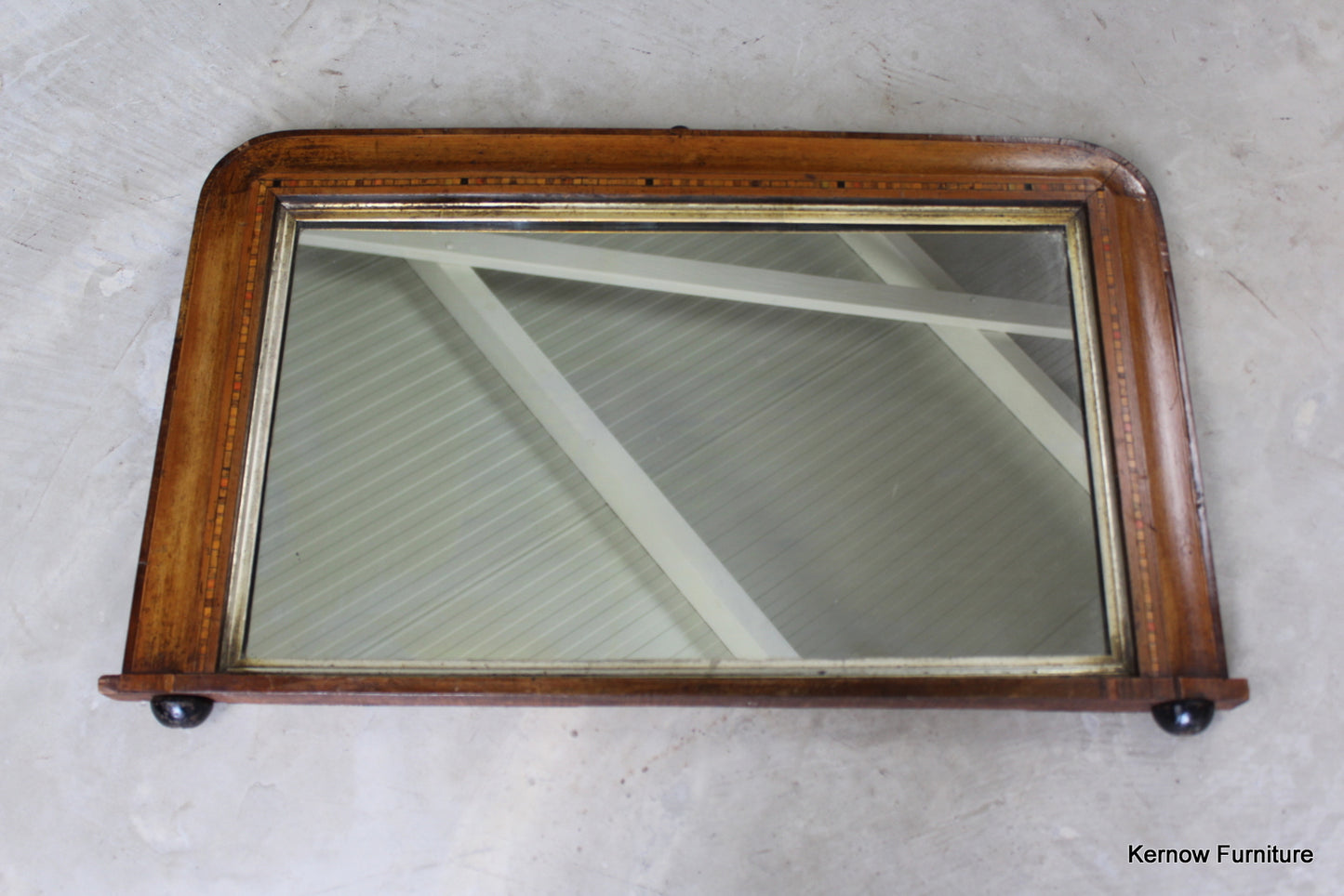 Antique Tunbridge Style Overmantle Mirror - Kernow Furniture