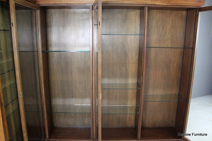 Large Walnut Glazed Display Cabinet - Kernow Furniture