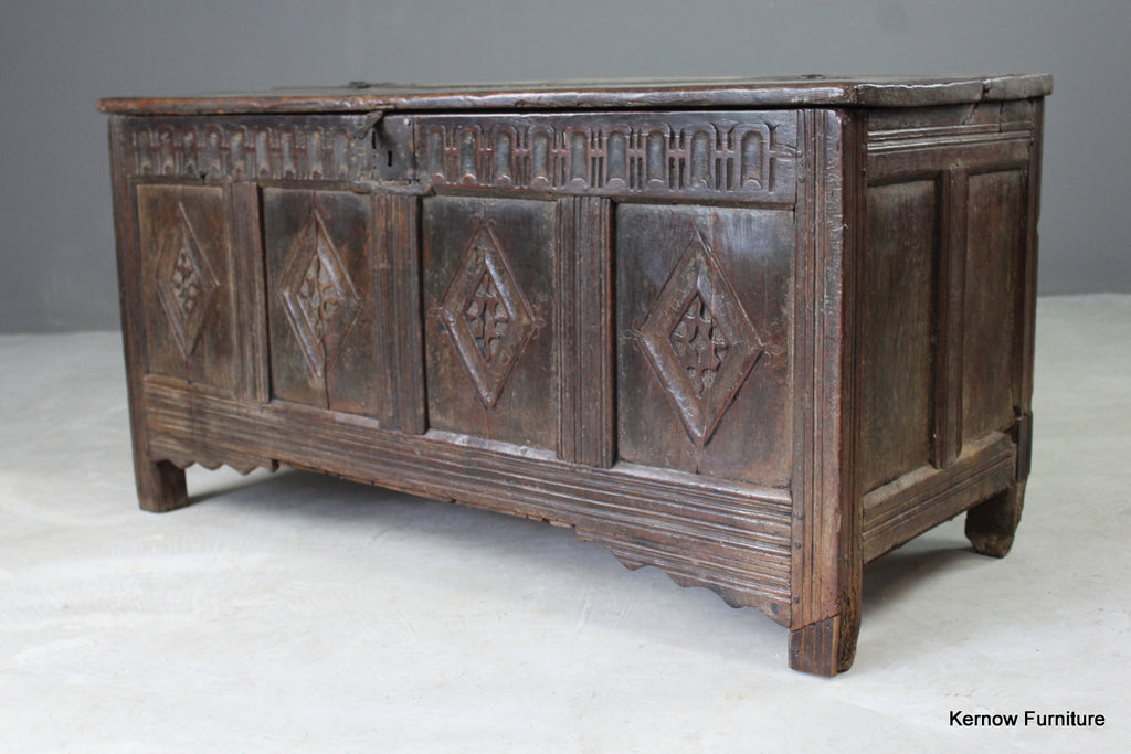 Antique 17th Century Oak Coffer - Kernow Furniture