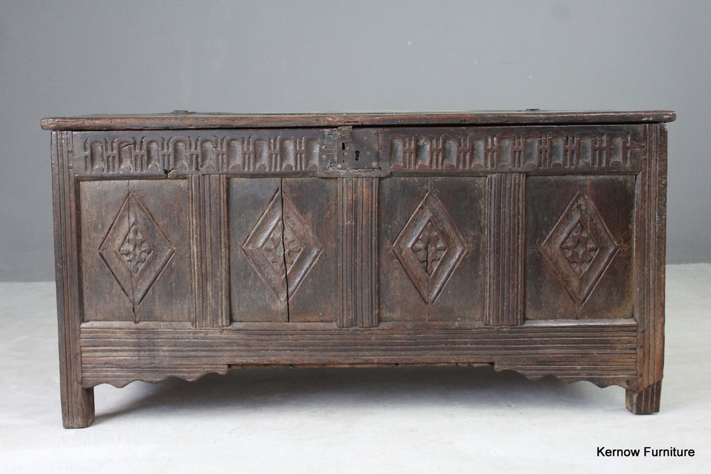 Antique 17th Century Oak Coffer - Kernow Furniture