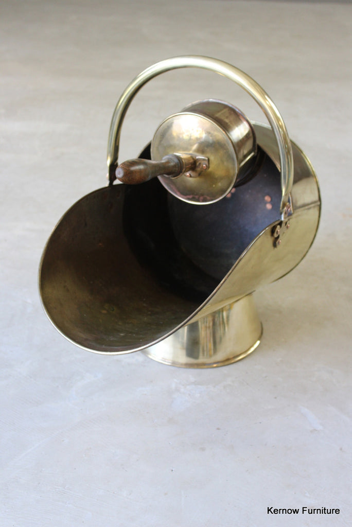 Victorian Brass Coal Scuttle & Shovel - Kernow Furniture