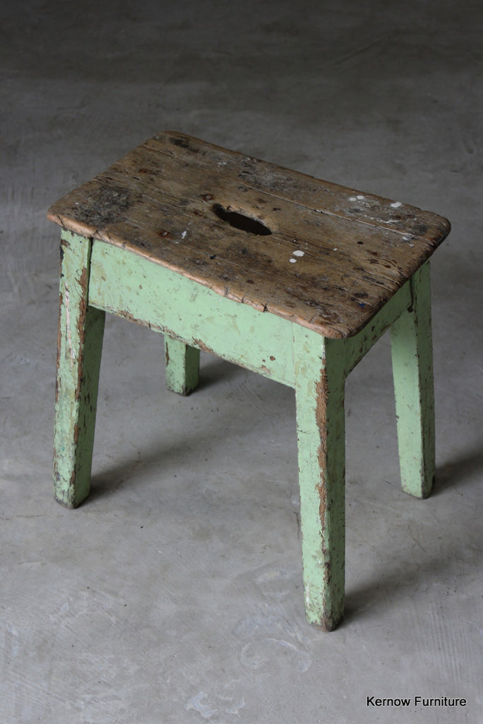 Antique Rustic Stool - Kernow Furniture