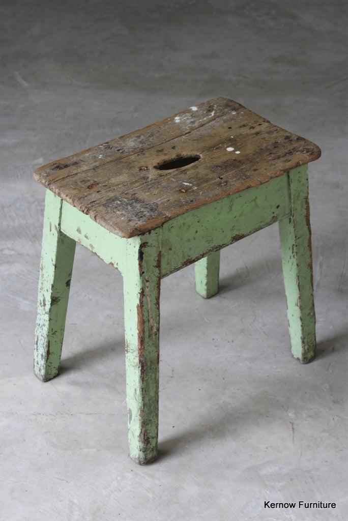 Antique Rustic Stool - Kernow Furniture