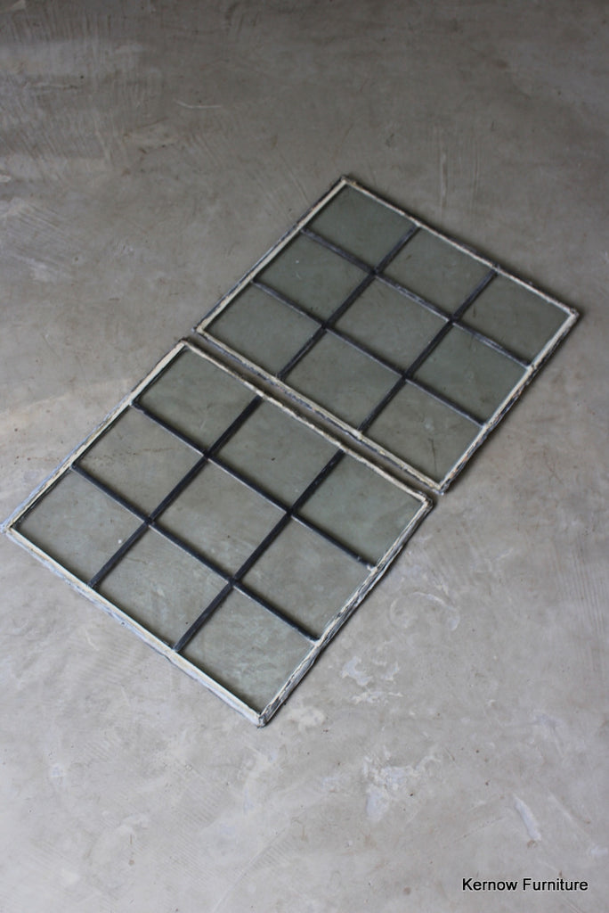 Pair Clear Glass Leaded Panels - Kernow Furniture