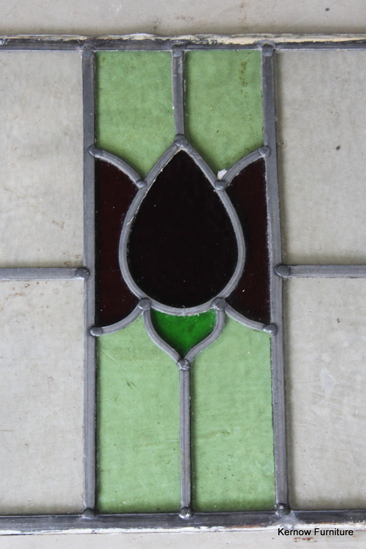 Floral Lead Glass Window Pane - Kernow Furniture