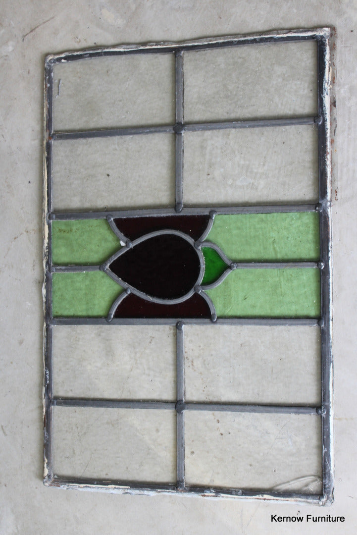 Floral Lead Glass Window Pane - Kernow Furniture