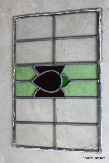 Floral Lead Glass Window Pane - Kernow Furniture