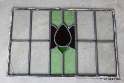 Floral Lead Glass Window Pane - Kernow Furniture