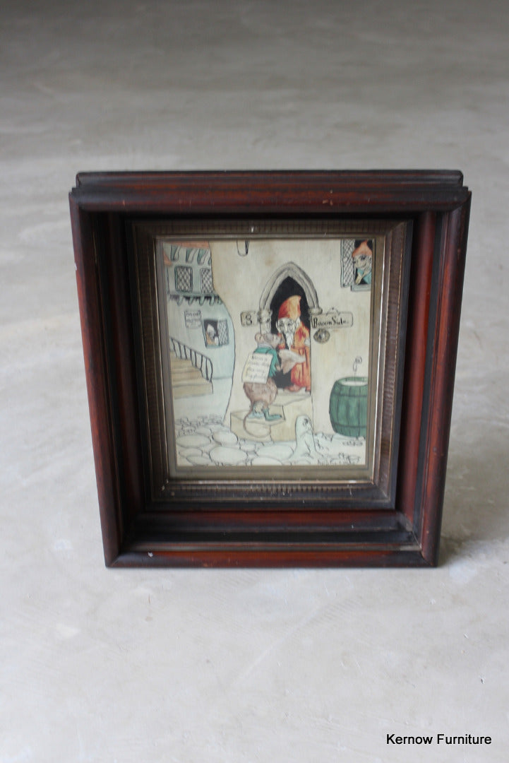 Vintage Painting in Deep Wooden Frame - Kernow Furniture