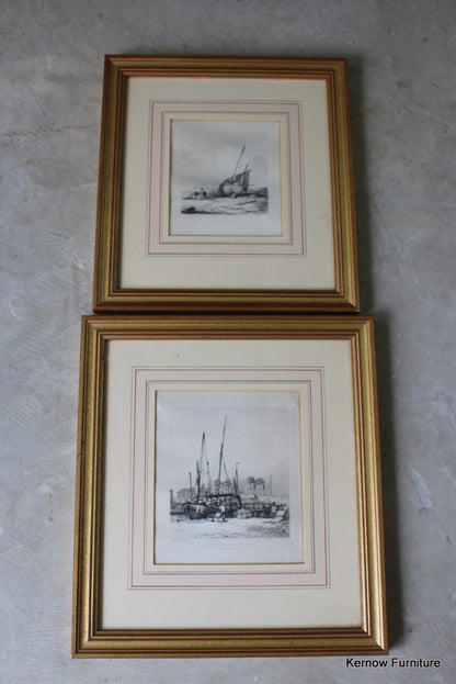 Pair Antique Nautical Prints - Kernow Furniture