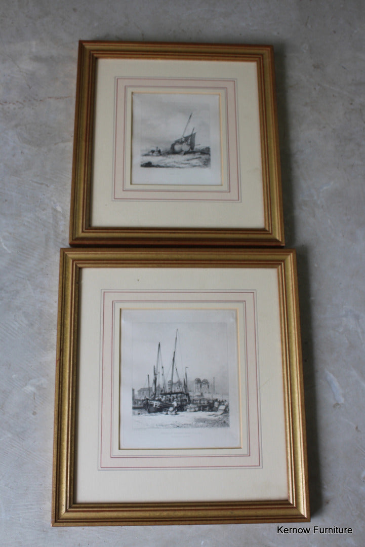 Pair Antique Nautical Prints - Kernow Furniture