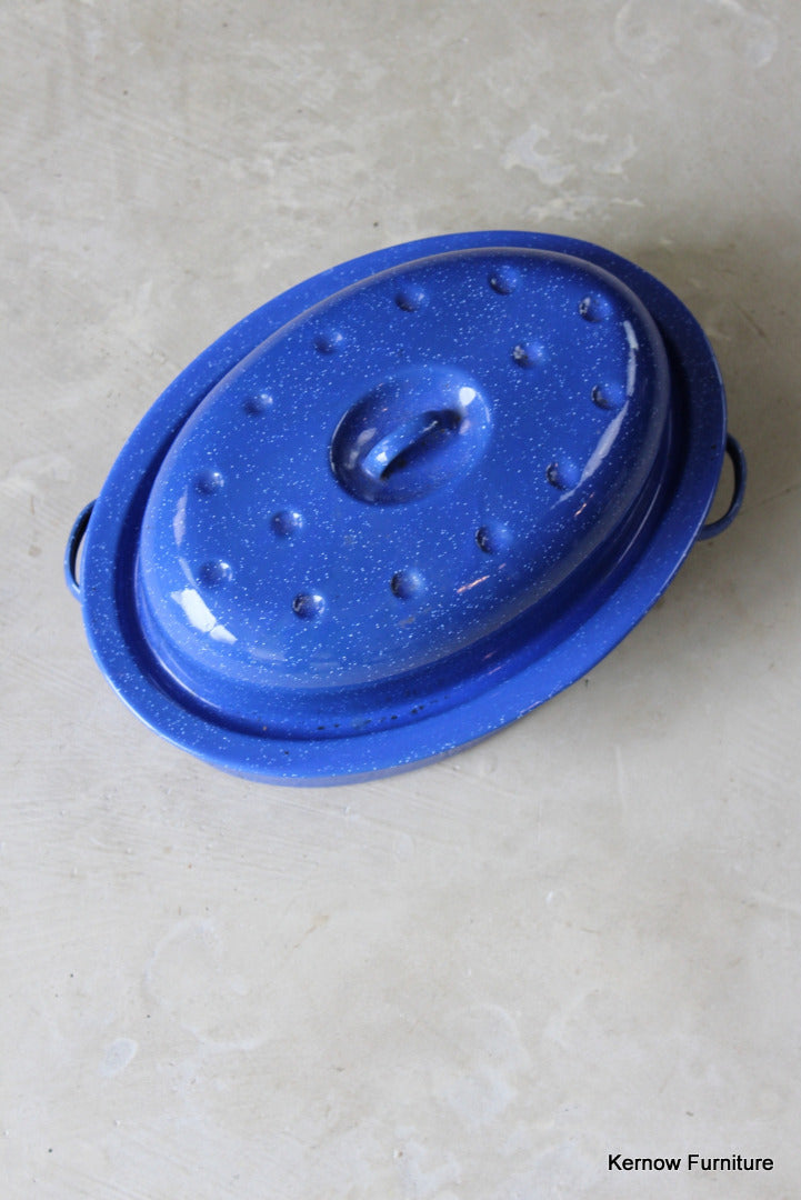 Blue Enamel Roaster - Kernow Furniture