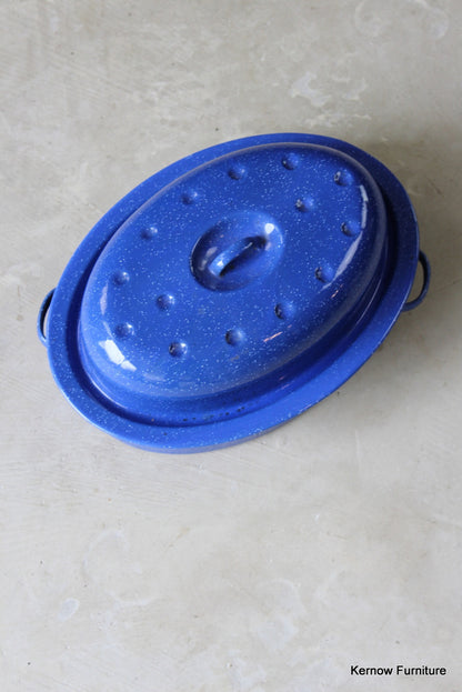 Blue Enamel Roaster - Kernow Furniture