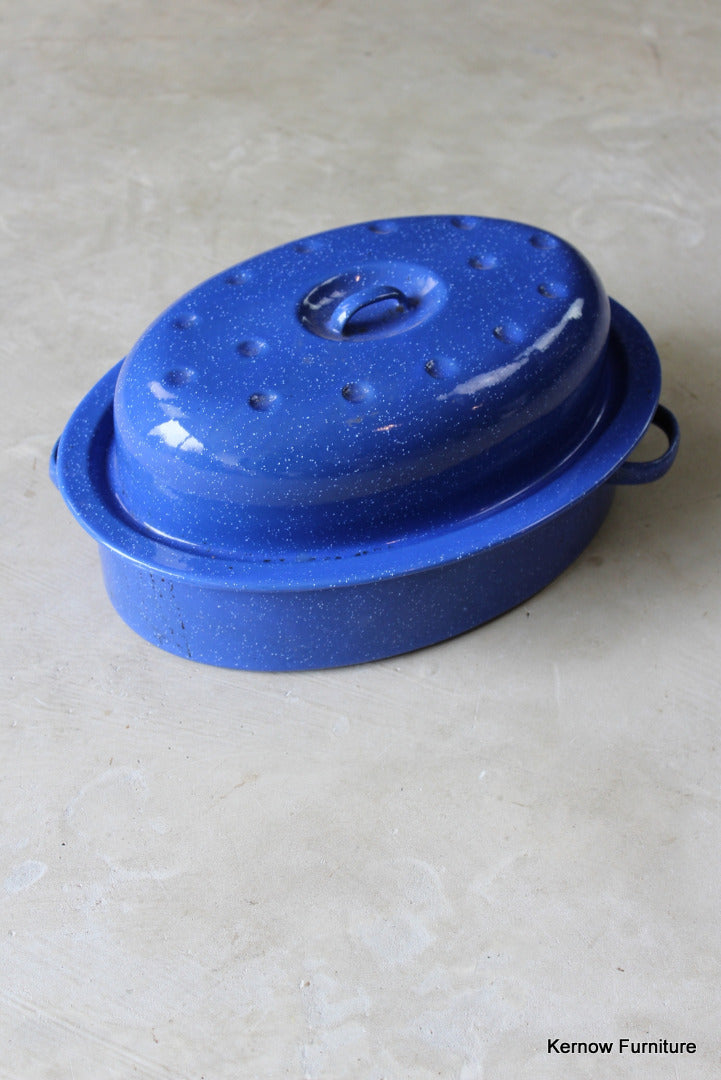 Blue Enamel Roaster - Kernow Furniture