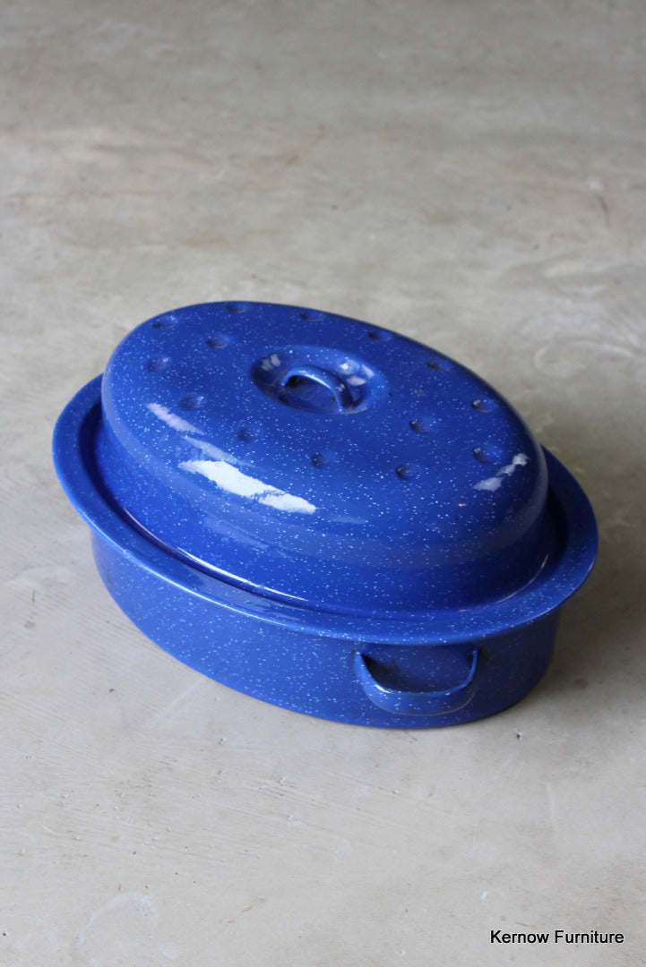 Blue Enamel Roaster - Kernow Furniture