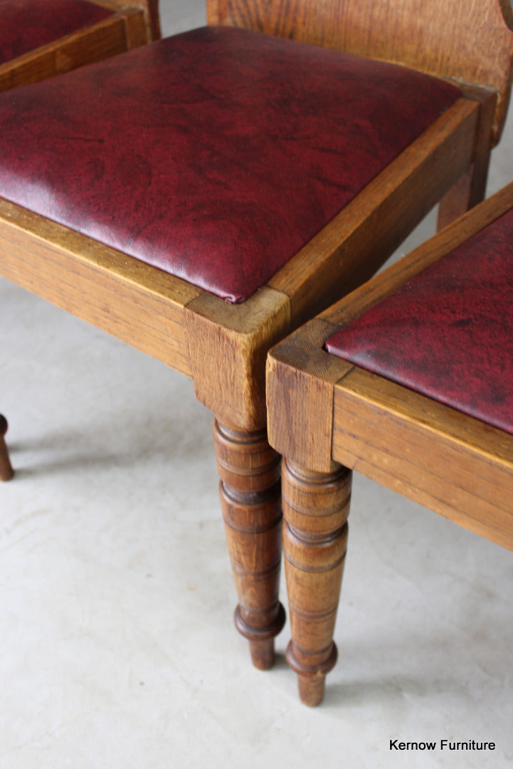 4 Oak Gothic Revival Dining Chairs - Kernow Furniture