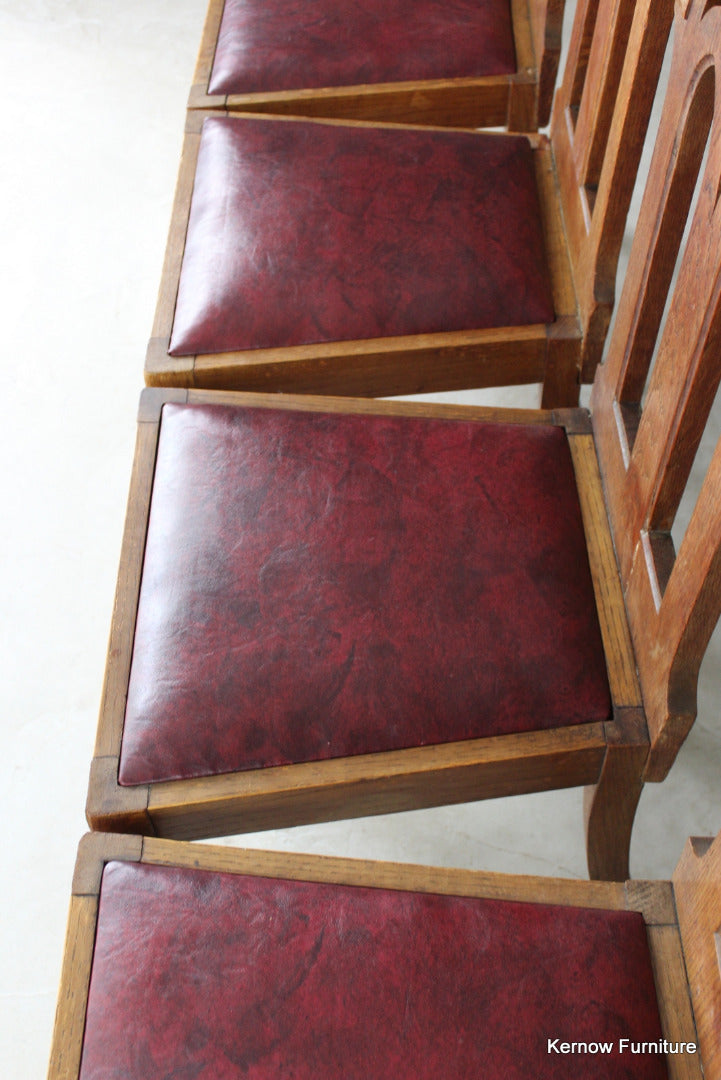 4 Oak Gothic Revival Dining Chairs - Kernow Furniture