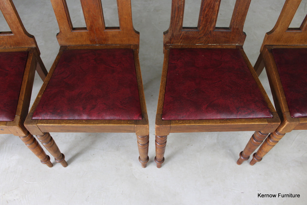 4 Oak Gothic Revival Dining Chairs (2) - Kernow Furniture