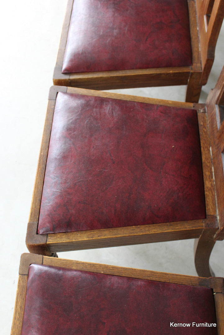 4 Oak Gothic Revival Dining Chairs (2) - Kernow Furniture