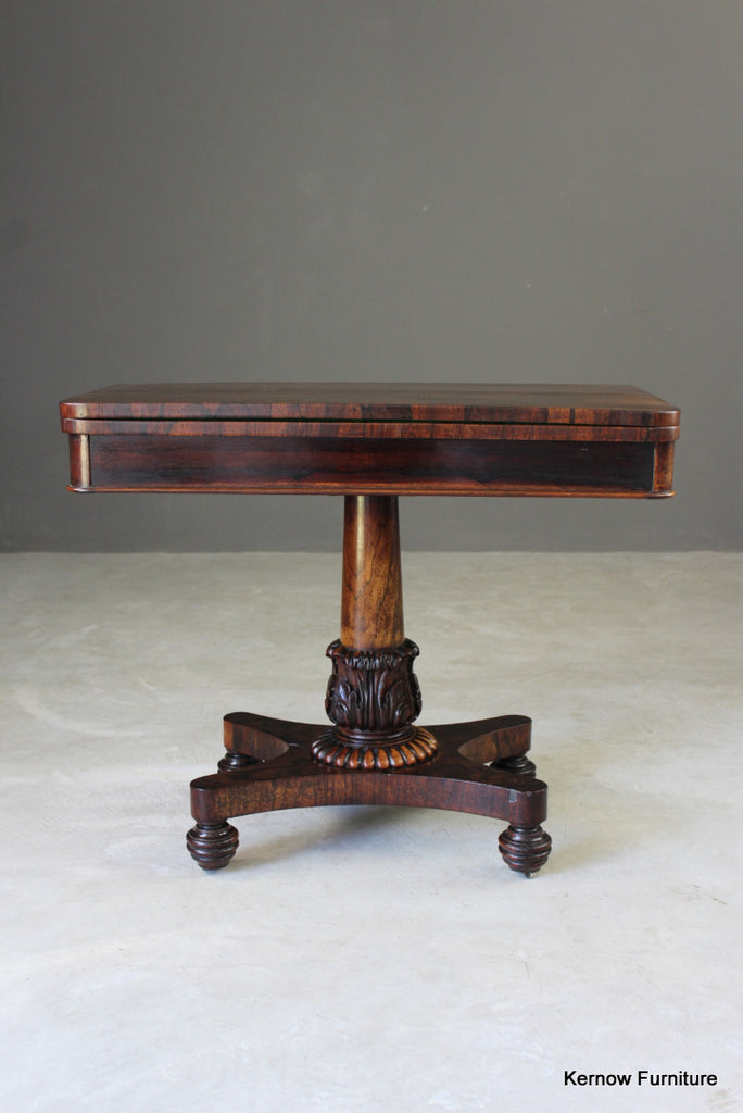 William IV Rosewood Card Table - Kernow Furniture