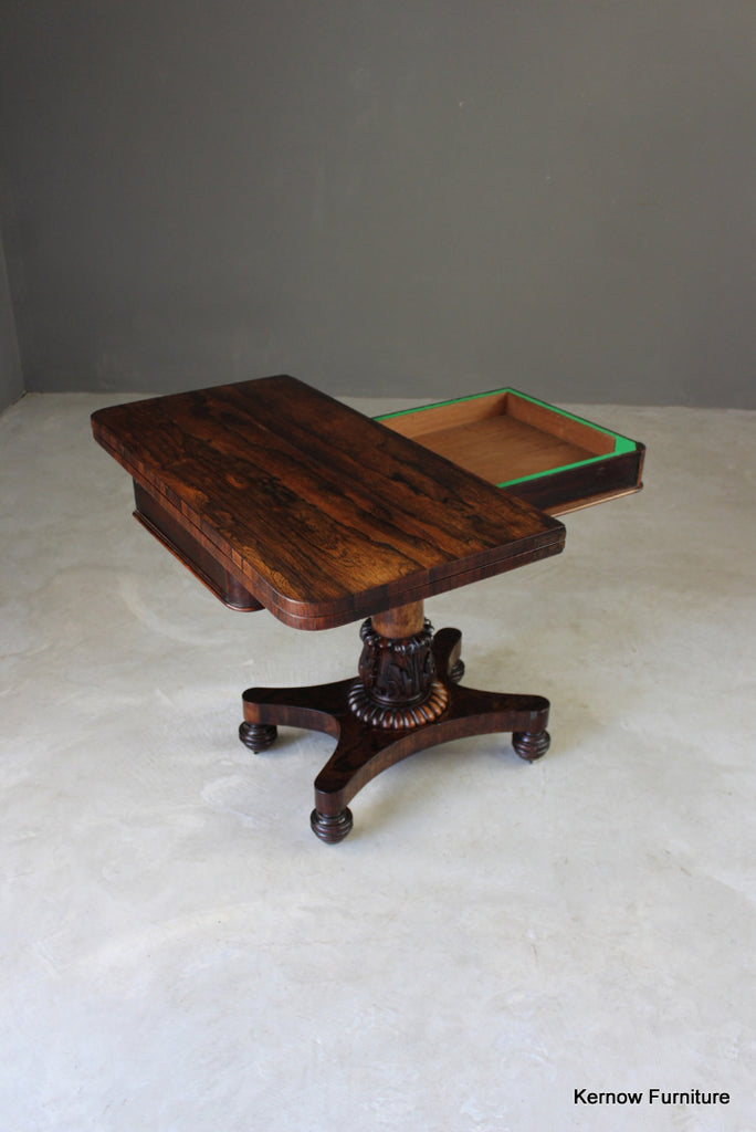 William IV Rosewood Card Table - Kernow Furniture