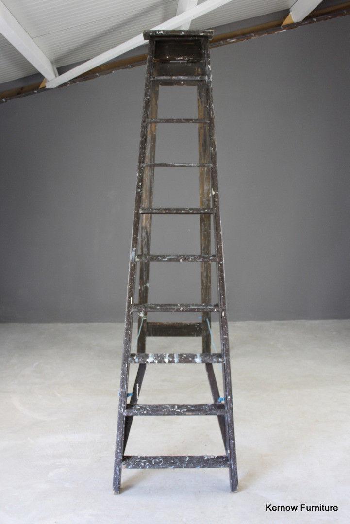 Large Salvaged Wooden Ladder