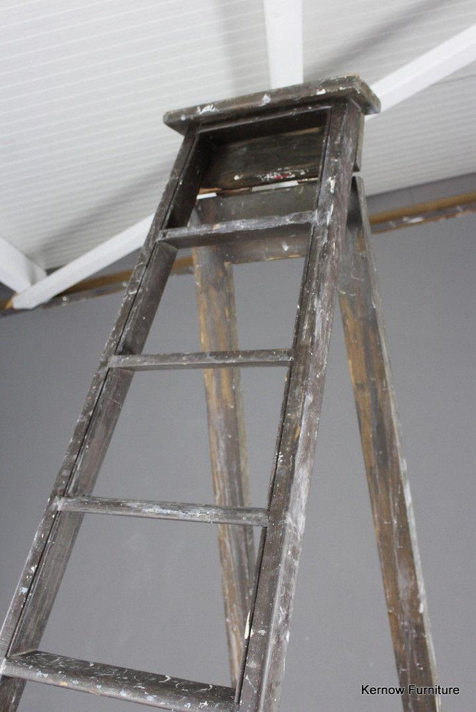 Large Salvaged Wooden Ladder
