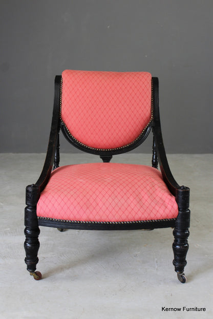 Victorian Ebonised Nursing Chair - Kernow Furniture