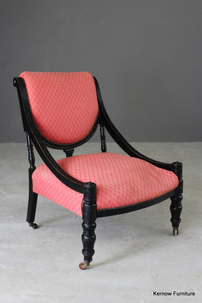 Victorian Ebonised Nursing Chair - Kernow Furniture