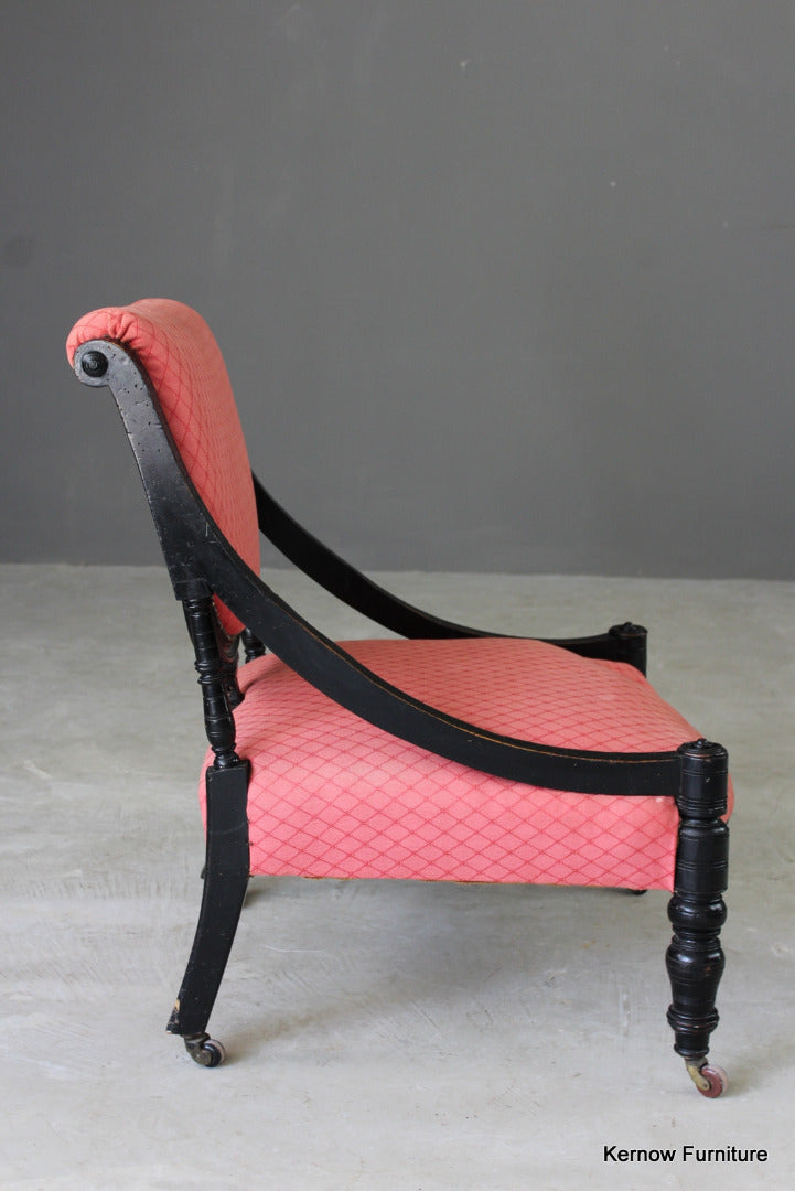 Victorian Ebonised Nursing Chair - Kernow Furniture