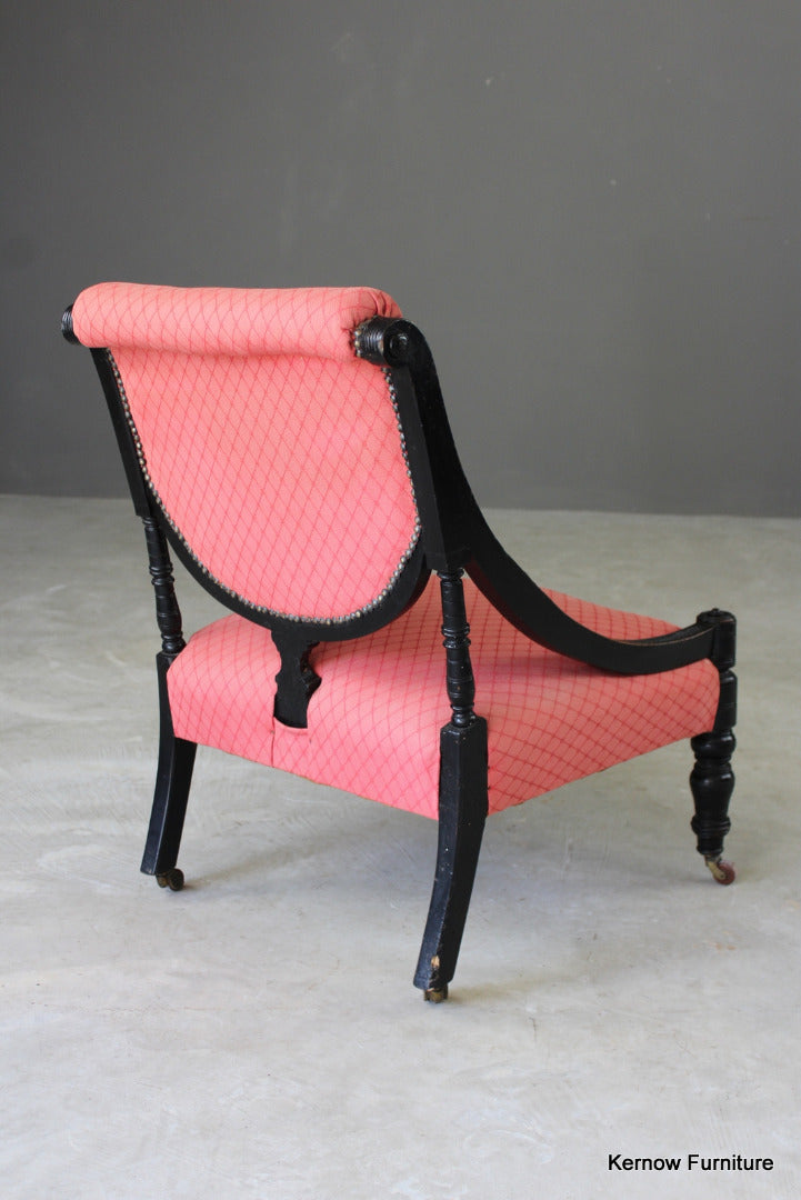 Victorian Ebonised Nursing Chair - Kernow Furniture