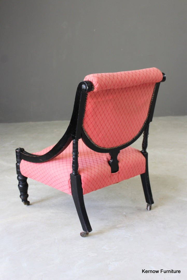 Victorian Ebonised Nursing Chair - Kernow Furniture