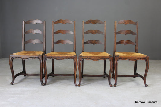 Set 4 French Ladderback Dining Chairs - Kernow Furniture