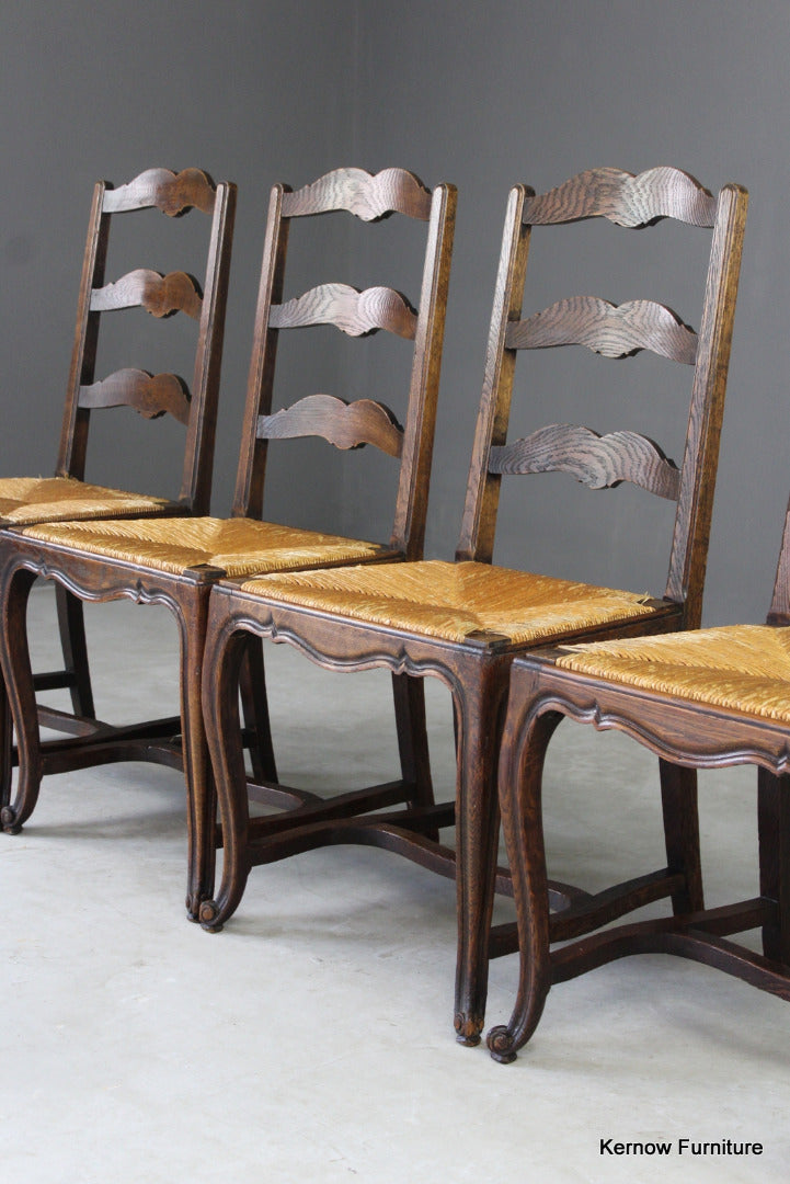 Set 4 French Ladderback Dining Chairs - Kernow Furniture