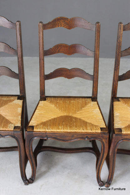 Set 4 French Ladderback Dining Chairs - Kernow Furniture