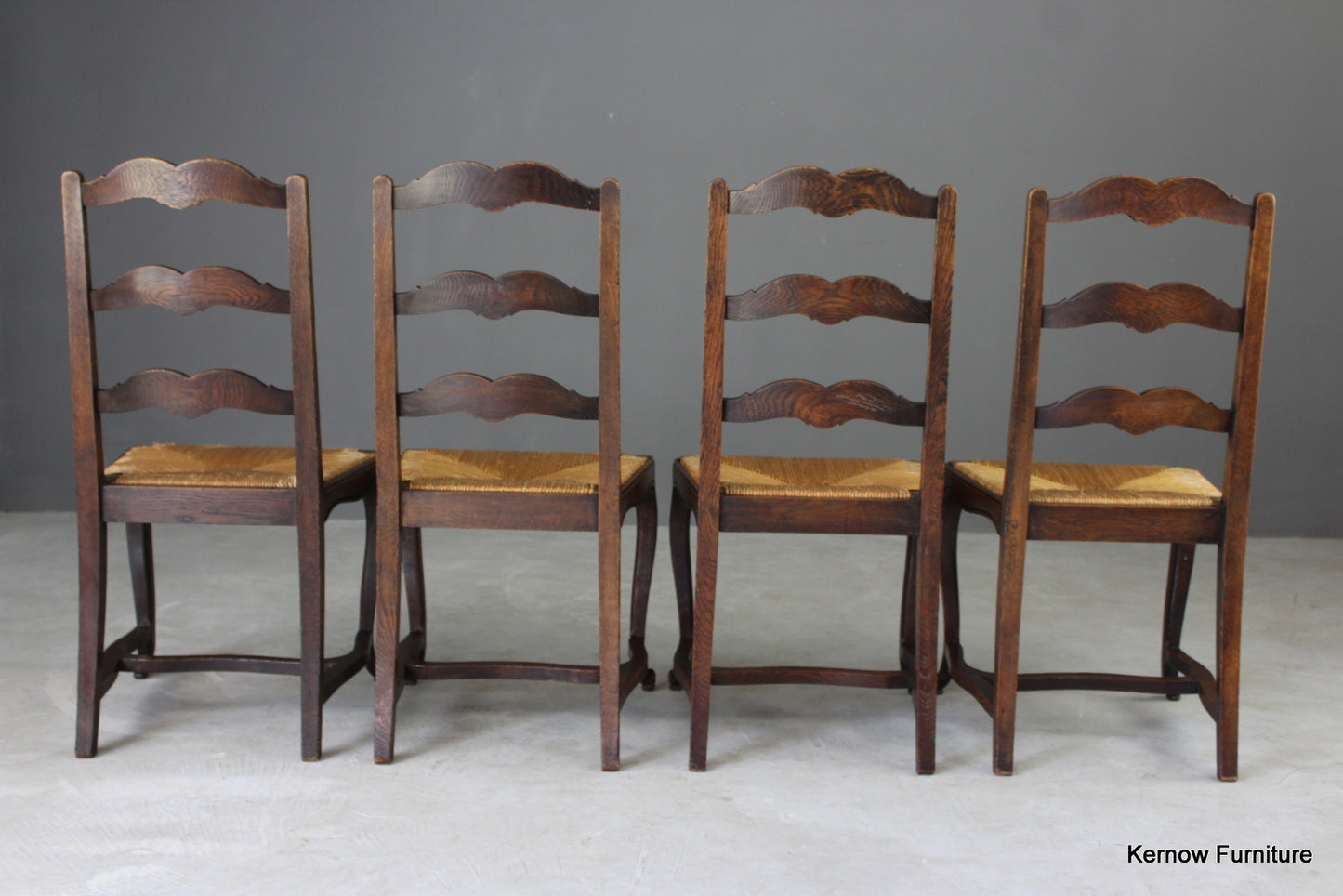 Set 4 French Ladderback Dining Chairs - Kernow Furniture