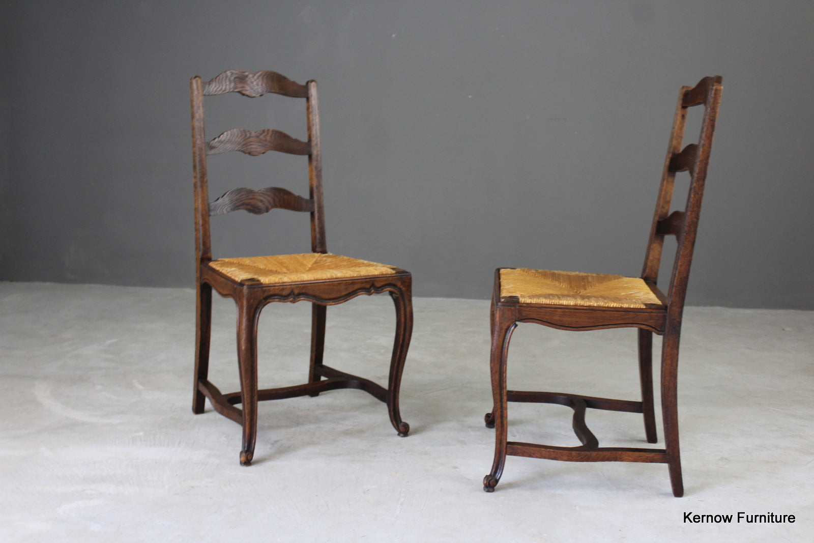 Set 4 French Ladderback Dining Chairs - Kernow Furniture