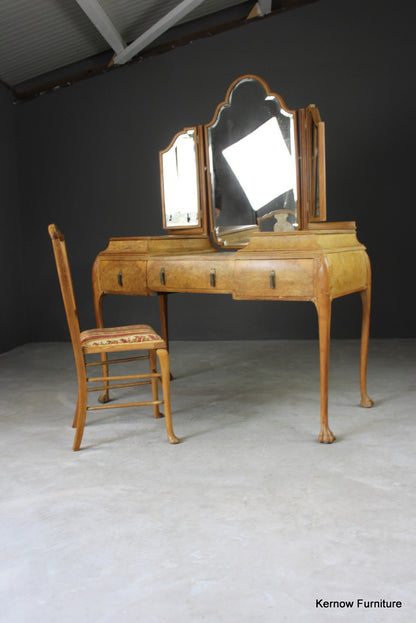 French Burr Maple Dressing Table - Kernow Furniture