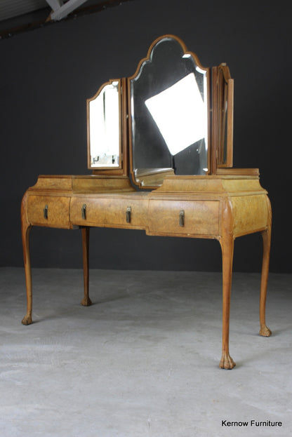 French Burr Maple Dressing Table - Kernow Furniture