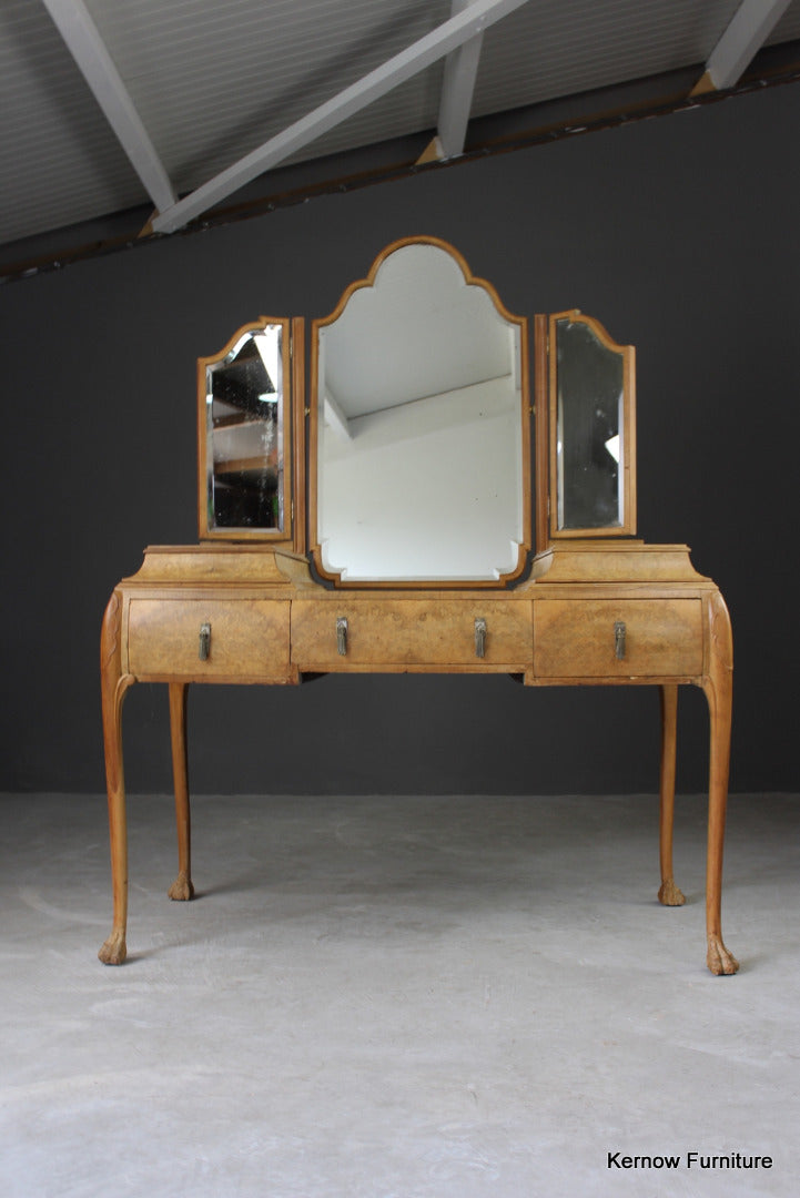 French Burr Maple Dressing Table - Kernow Furniture