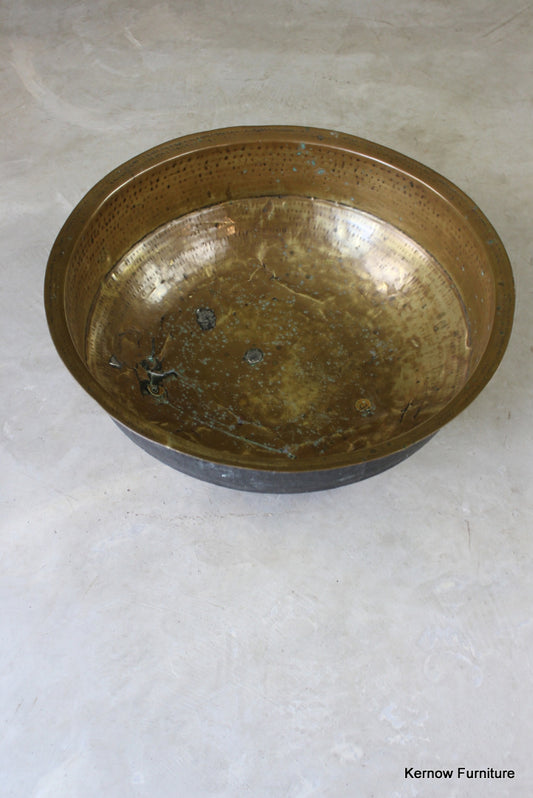 Large Hammered Brass Bowl - Kernow Furniture