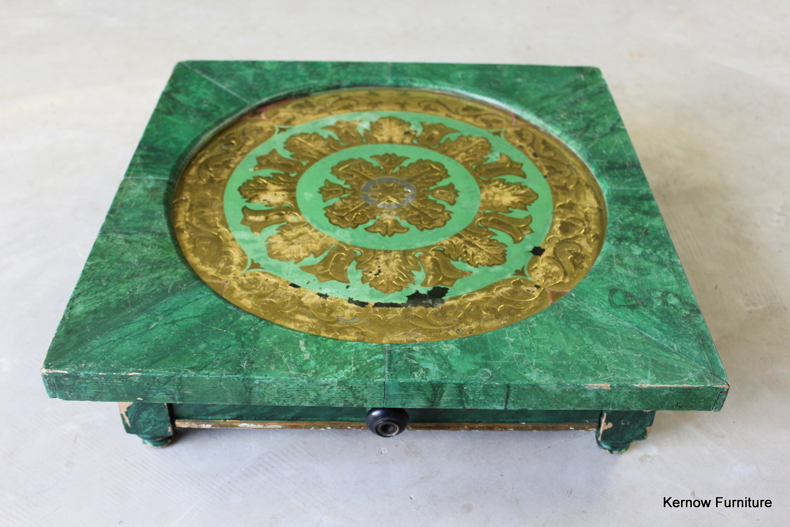 Eastern Green & Gold Work Box - Kernow Furniture