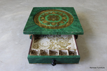 Eastern Green & Gold Work Box - Kernow Furniture